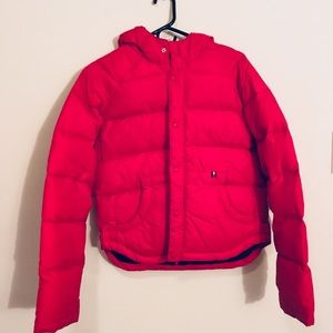 Tommy Hilfiger Red puffer coat jacket vintage PINK